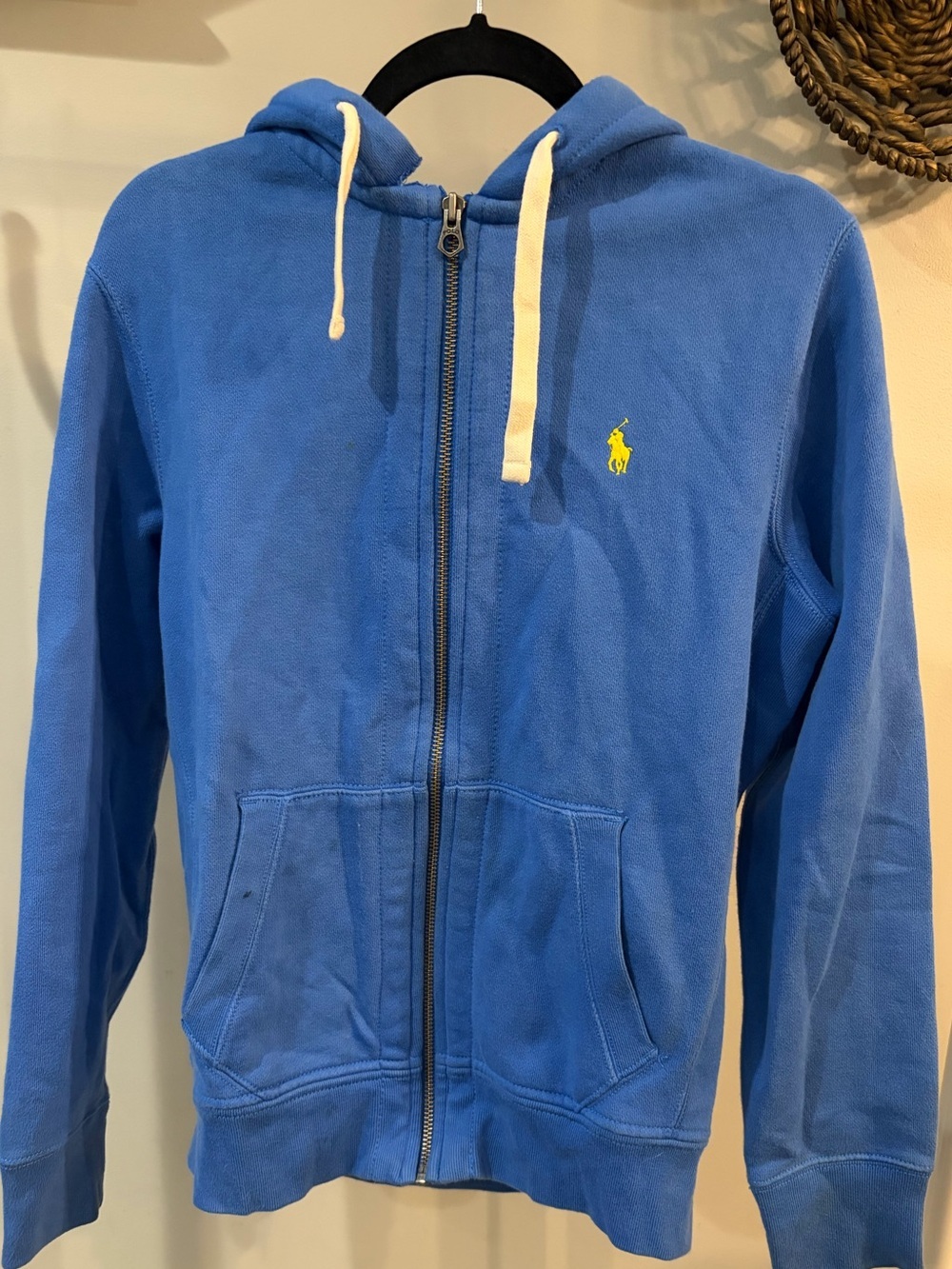 Polo by Ralph Lauren Royal Blue Zip Hoodie with Yellow Pony size medium